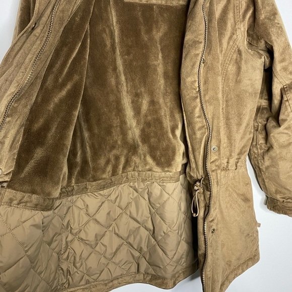L.L. Bean Faux Suede Coat Puffy Soft XS Brown - Picture 7 of 9